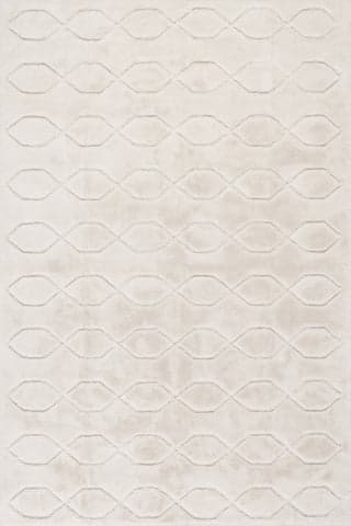 Isolated view of Off White Rectangle Rythymn Diamond Plush Cloud Washable Rug, showcasing its design