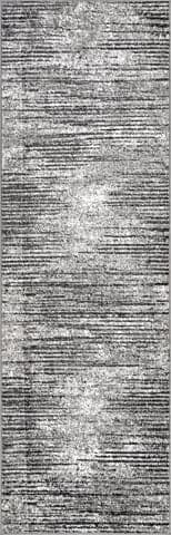 Isolated view of Grey Runner Fading Stripes Rug, showcasing its design