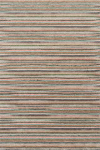 Brindle Stripe Hand Loom Knotted Wool Rug | Clay