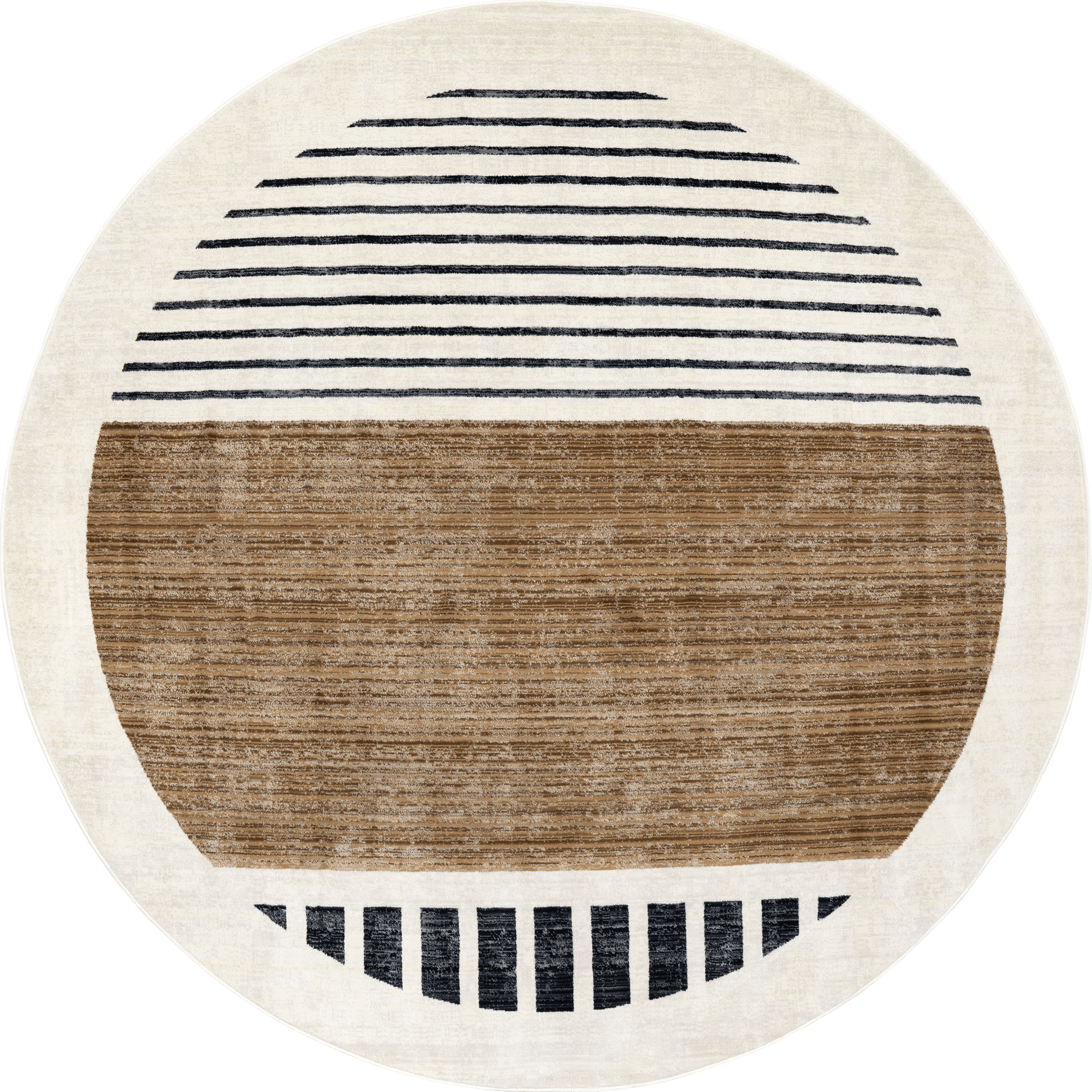 Anette Block Striped Rug | Beige