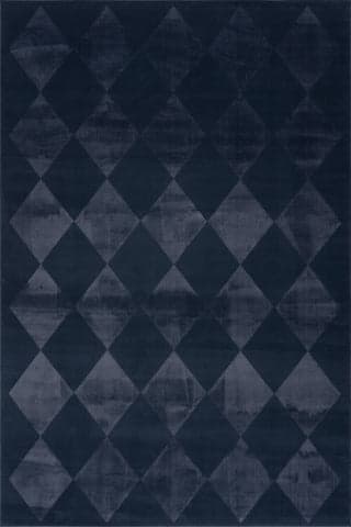 Isolated view of Blue Runner Mynra Diamond Plush Textured Washable Rug, showcasing its design