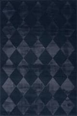 Isolated view of Blue Runner Mynra Diamond Plush Textured Washable Rug, showcasing its design