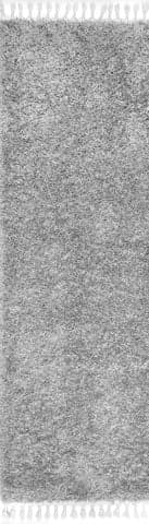 Isolated view of Light Grey Runner Solid Shag Rug, showcasing its design