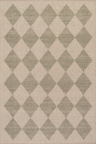 Isolated view of Green Rectangle Luzia Vintage Washable Rug, showcasing its design