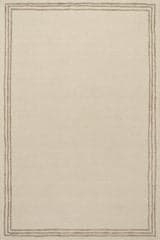 Isolated view of Ivory Rectangle Baina Modern Bordered Rug, showcasing its design