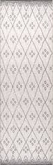 Isolated view of Ivory Runner Magdalena Diamond Geometric Rug, showcasing its design