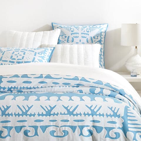 Knight Wood Cutwork Coverlet | Lapis