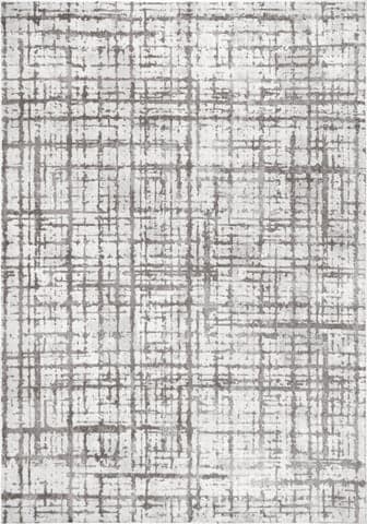 Isolated view of Light Grey Rectangle Aspen Distressed Crosshatch Rug, showcasing its design