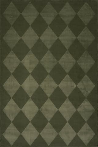 Isolated view of Green Runner Mynra Diamond Plush Textured Washable Rug, showcasing its design