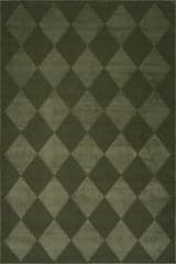 Isolated view of Green Runner Mynra Diamond Plush Textured Washable Rug, showcasing its design