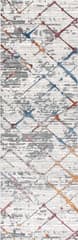Isolated view of Light Grey Runner Striated Abstract Rug, showcasing its design