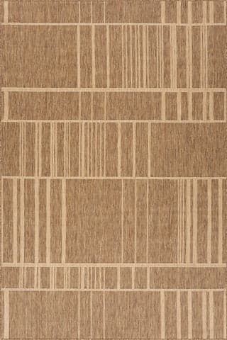 Isolated view of Brown Rectangle Saveta Modern Geometric Indoor/Outdoor Rug, showcasing its design