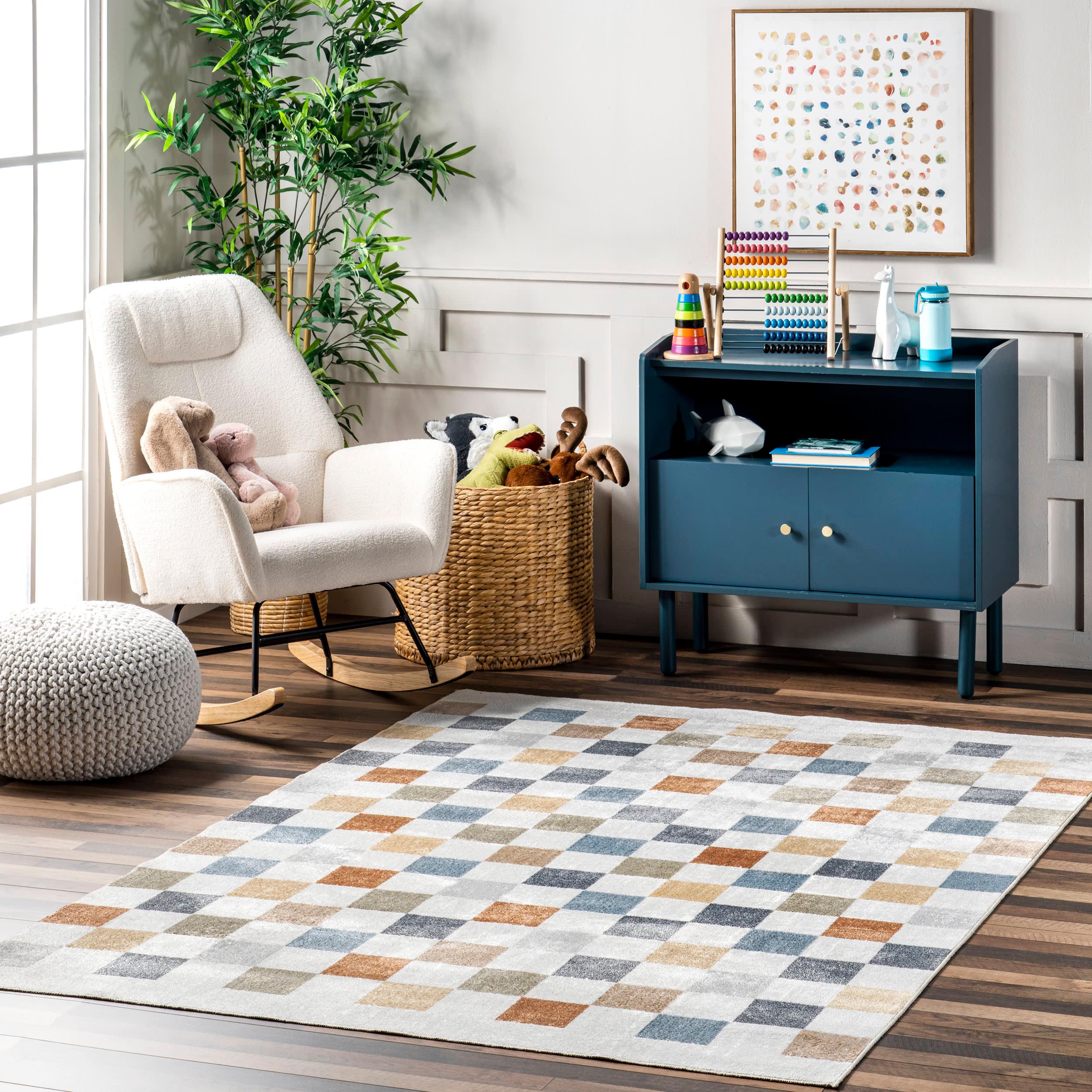 Carina Colorful Checkered Washable Rug | Multicolor – Rugs USA