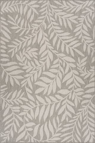 Isolated view of Grey Rectangle Suni Coastal Floral Indoor/Outdoor Rug, showcasing its design