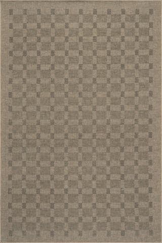 Isolated view of Brown Rectangle Walker Modern Checkered Washable Rug, showcasing its design