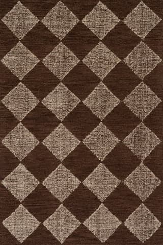 Isolated view of Light Brown Rectangle Tova Tufted Diamond Rug, showcasing its design