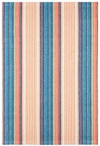 Sloane Stripe Handwoven Cotton Rug | Sunset