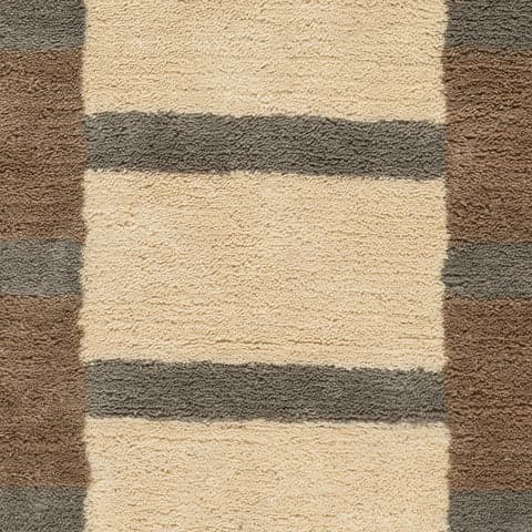 Isolated view of Ivory Swatch Saga Geometric Rug, showcasing its design