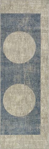 Isolated view of Blue Runner Nyra Mid-Century Modern Geometric Area Rug, showcasing its design