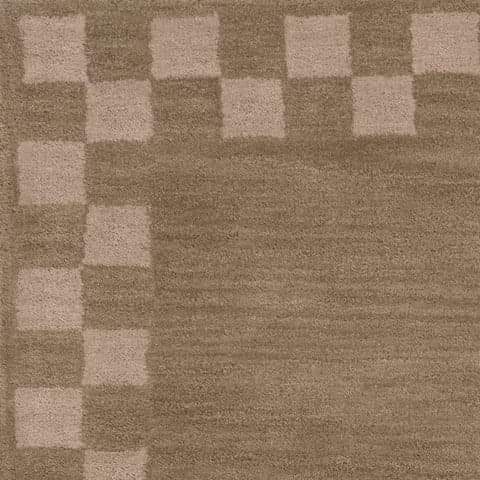 Treva Transitional Checkered Rug Swatch | Tan