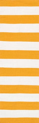 Isolated view of Yellow Runner Flatwoven Regent Stripes Rug, showcasing its design