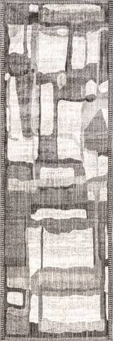 Isolated view of Grey Runner Iyanna Abstract Geometric Rug, showcasing its design