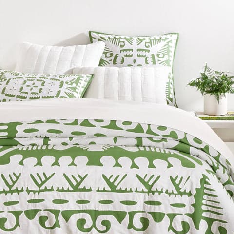 Knight Wood Cutwork Sham | Olive