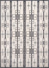 Isolated view of Grey Rectangle Karen Tuareg Rug, showcasing its design