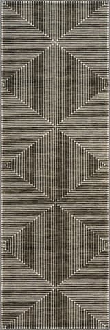 Isolated view of Green Runner Revelyn Geometric Washable Rug, showcasing its design