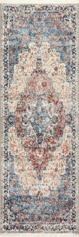 Isolated view of Rust Runner Dallas Vintage Medallion Rug, showcasing its design