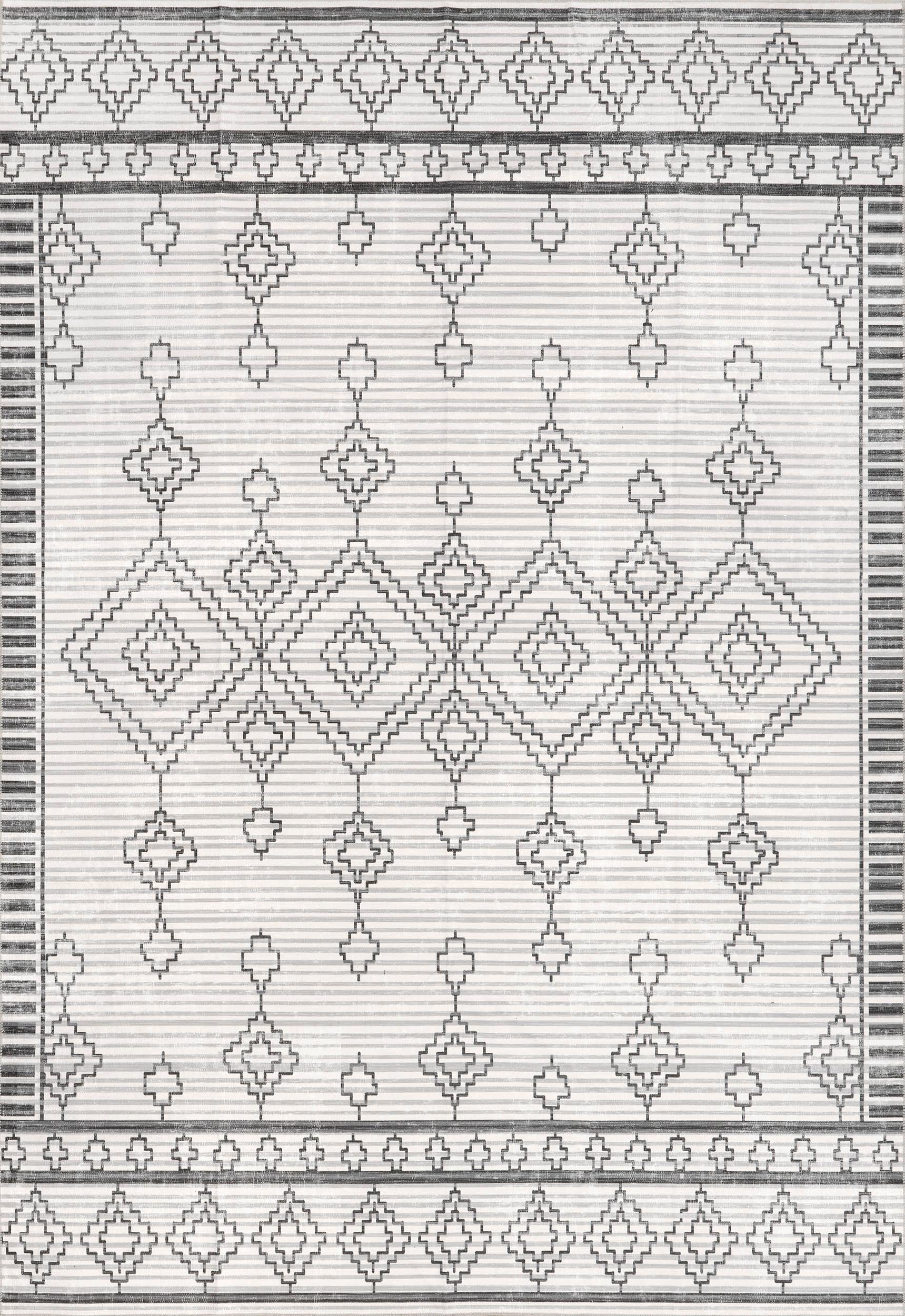 Coraline Washable Diamond Rug | Ivory β Rugs USA