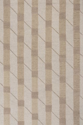 Isolated view of Beige Rectangle Inette Modern Geometric Wool Rug, showcasing its design