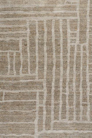 Isolated view of Beige Rectangle Caelae Modern Woven Abstract Washable Rug, showcasing its design