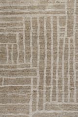 Isolated view of Beige Rectangle Caelae Modern Woven Abstract Washable Rug, showcasing its design