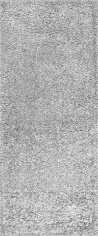 Isolated view of Grey Runner Sade Solid Shag Rug, showcasing its design