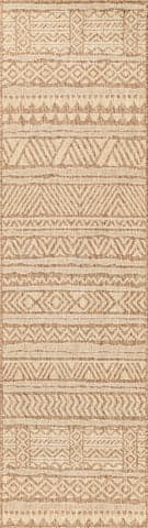 Isolated view of Brown Runner Striped Banded Indoor/Outdoor Rug, showcasing its design