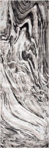 Isolated view of Grey Runner Marbling Art Rug, showcasing its design