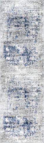 Isolated view of Light Grey Runner Cascading Abstract Rug, showcasing its design