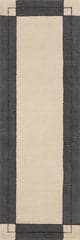 Isolated view of Grey Runner Caligo Mid Century Modern Bordered Rug, showcasing its design