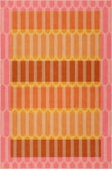 Isolated view of Multicolor Rectangle Sunset Stripe Washable Rug, showcasing its design