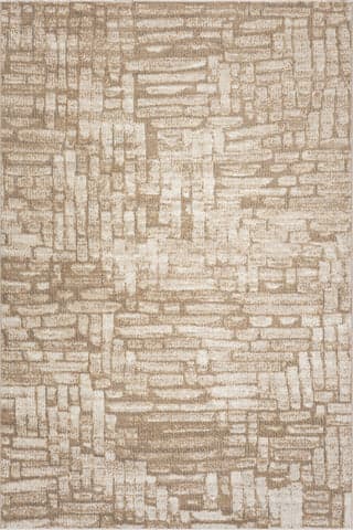 Isolated view of Tan Rectangle Terras Rustic Abstract Washable Rug, showcasing its design