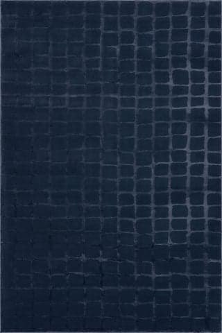 Isolated view of Blue Rectangle Spring Lake Plush Textured Washable Rug, showcasing its design