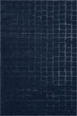 Isolated view of Blue Rectangle Spring Lake Plush Textured Washable Rug, showcasing its design