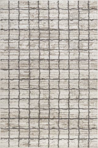 Isolated view of Beige Rectangle Karolina Checked Rug, showcasing its design