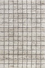Isolated view of Beige Rectangle Karolina Checked Rug, showcasing its design