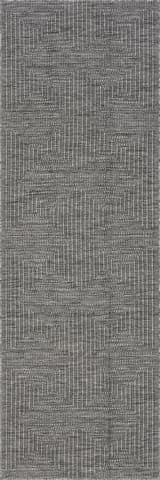 Isolated view of Grey Runner Zelai Modern Geometric Indoor/Outdoor Rug, showcasing its design