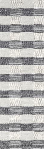Isolated view of Grey Runner Sophie Striped Wool Rug, showcasing its design