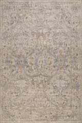 Isolated view of Beige Rectangle Zahlay Transitional Floral and Paisley Rug, showcasing its design