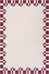 Isolated view of Ivory Rectangle Framed In Motion Bordered Washable Rug, showcasing its design