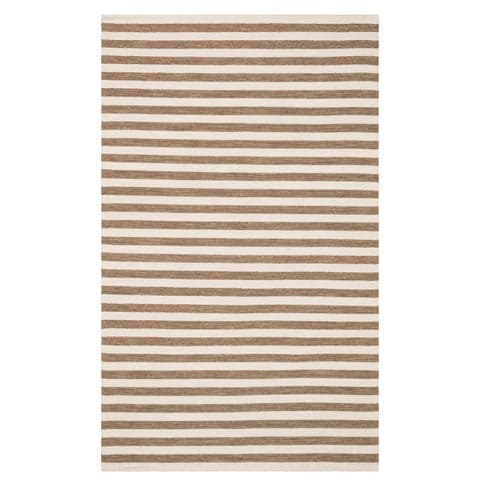 Ladder Stripe Handwoven Wool Rug | Natural/Ivory